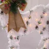 Accessoires de décoration pour la maison Noël blanc bonhomme de neige faon LED lumières décoration d'arbre de Noël 2022 année cadeau ornements de Noël 211104