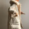 Cozok Down Jacket Dames Winter Koreaanse Mode Kraag Medium Lang verdikt warme jas H8988 210521