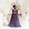 Princess Sequins Flower Girl Dress Off the Shoulder Lavender Formal Party Dresses Kids A Line Prom Communion Wear