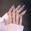 blauwe 3d-nagels