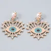 S2057 Fashion Jewelry Stud Hollow Out Blue Eye Rhinstone Earrings Eyes Dangle Earring