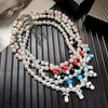 Ketens Korea schattige multicolor acryl champignon parel kralen ketting voor vrouwen meisjes handgemaakte imitatie parels choker kettingen sieraden