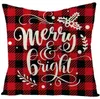 Julkuddehus Amazon Nyår Röd och svart gitter Xmas Santa Claus Sofa Kuddehölje Linne Nordic Pillowcases Gör anpassad logotyp