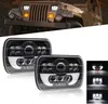 Ny 1PC 7x6 5X7INCH CAR LED Svadratisk strålkastare Monteringslampa H4 Signal Ljus LO / HI-stråle med DRL Vrid lampa för Jeep Wrangler Cherokee