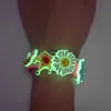 Random 100PCS Glowing Cartoon Shoes Charms Silicone Decoration Aniaml Light In The Dark Wristaband Accessories9204322