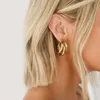Mode Vintage rond cerceau boucles d'oreilles femmes 2021 or métal déclaration géométrique balancent goutte boucles d'oreilles à la mode Brincos bijoux