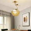 Lampade a sospensione in vetro nido d'uccello dal design moderno nordico per cucina sala da pranzo lampada a sospensione decorativa a LED