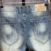 Männer Retro-Stil zerrissene Denim-Shorts Sommer Street Fashion Slim Loch kurze Jeans männliche Markenkleidung 210713