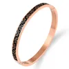 Mode Smycken Svart Blå Emalj Blommor Bangles Armband För Kvinnor Guld Bangles Rostfritt Stål Party Buckle Lover Bangles Q0719