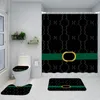 Rideaux de douche pour la maison, Style européen, Double lettre, tapis de bain imprimés à la mode, antidérapants, accessoires de salle de bains