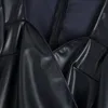 カジュアルドレスブラックPUレザークロスレースアップレディースラップドレス女性長袖洋服レディースルーズvestido D8886