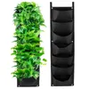 Planters & Pots 7 Pocket Planting Bag Hanging Wall Vertical Fabric Planter Flower Growing 2