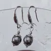 boucles d'oreilles perle d'eau douce grises