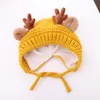 Caps Hoeden YK Leuke Herten Elk Antlers Baby Hoed Winter Warm Pluche Gebreide Oor Warmer Kinderen Bonnet Jongens Meisjes Cap Muts Kerstmis