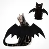 Hundkläder svart husdjur katt bat spök valp djur cosplay kläder vingar halloween kostym