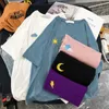 Vintage Girl Loose Cartoon Tee Ricamo Strange Taste T-shirt a maniche corte Donna Weather Ins Tide Abbigliamento Donna