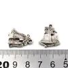 100st Antik Silver Alloy Mix Christmas Bell Charms Pendants för smycken gör armband Halsband DIY FINDINGS A-649