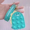 Bubbla fidget leksaker silikon mynt handväska nyckelkedja tecknad dock pendant hörlurar lagring liten väska finger leksak