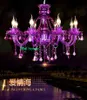 Chandeliers sala de jantar luzes decoração lâmpada de casa roxo candelabro de cristal maria tereza violeta aparado