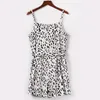 Women Overalls O-neck Playsuits Leopard Print Blet Waist Mini Rompers Sleeveless Jumpsuits Salopette Femme En Jean Women's &