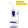 16.5 inch tall Dab rig bong hookah ice catcher glass beaker bong arm tree percolator honeycomb water pipe with tobacco bowl