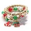 Bracelet pour filles, bijoux, accessoires pour enfants, pendentif de noël, perles, 32C3