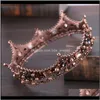 Hair Jewelrybaroque Women Queen Vintage Style Girls Perla Strass Corona Festa di nozze Sposa Diademi Gioielli di moda Drop Delivery 2021 Bsa6