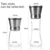 Premium Salt and Pepper Grinder Set of 2, Adjustable Easy To Use, 304 Stainless Steel Top Thick Glass Body, kitchen tools 210611