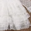 0-5Yスプリング夏姫幼児子供女の子チュチュドレスパーティー結婚式の誕生日ドレス女の子レースフリル衣装Q0716