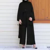 Abbigliamento etnico Ramadan Eid Mubarak Robe Longue Ensemble Kimono Femme Musulmane Abaya Dubai Turchia Islam Arabo Musulmano Imposta Abaya per le donne