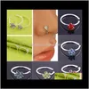 Nose Rings Studs 12 Color Fashion Crystal Rhinestone Plum Blossom Flower Nose Hoop Ring Stud Fake Piercing Body Jewelry E4Exo O4Cqe