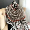 Scarves 2021 Autumn Fashion Warm Scarf Designer Zebra Leopard Print Pattern Cotton And Linen Feel Silk Lady Hijab Luxury