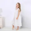 Toddle Girl White Nightdress Prinsessan Klänning Barn Pyjamas Nattklänningar för Flickor Kids Night Dress Girl Lace Sleeping Dress 210908