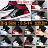 Donna Uomo Taglia grande 36-48 Scarpe da basket grandi 1 Bred Patent 1s White University Blue Satin Black Toe Pine Green Mid Banned DARK MOCHA Sneakers con scatola Twist all'ingrosso