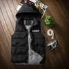 Män Custom Vests Jackor Fashion Trend Hip Hop Ärmlös Zipper Hooded Vest Coats Designer Tonåring Vinter Casual Slim Waistcoat Ytterkläder