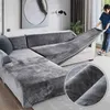 Housse de canapé de salon en velours peluche, en forme de L, élastique, chaise, chaise longue, coin, typ 211116