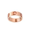 Anillos de amor anillo de diseñador para mujer pareja de joyería acero titanium con diamante moda clásica rosa rosa size 4/5/6 mm caja roja