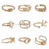 2021 vintage brass 18k gold plated popular fashion brass simple fish shape ring