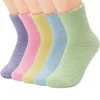 5 Pair Candy Warm Lady Heart Cute Winter Kawaii Thick Casual Women Socks Fuzzy Fluffy Warm Socks Short Cute Cotton Socks Female 211221