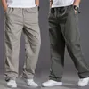 Vår och sommar tunn sektion Casual Cotton Pants Män Multi-Pocket Mäns byxor Oversize Byxor Elastisk Super Stor Storlek M-6XL X0615