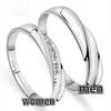 Diamond Couple Ring Engagement Wedding Silver Open Adjustable Band Rings for Women Men Fashion Jewelry will and sandy