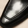 عارضة أحذية أكسفورد للرجال جلد طبيعي دعوى الانزلاق على الأعمال الزفاف حذاء مربع رئيس رسمي الإيطالية اللباس حذاء لوفر