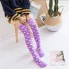 Winter Thigh Highs Socks Coral Velvet Colorful Stripe Christmas Style Stockings Sexy Cute Womens Keep Warm Overknee Sock 5 5wm L2