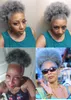 100% Real Rey Feave Ponyitail 4b 4c Afro kinky Курсный клип в серых человеческих хвост для волос Hairtails Phairtails для чернокожих женщин 120г