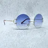 Round Metal Sunglasses Men Women Luxury Designer Rimless Carters Eyewear Fashion Oval Vintage Driving Sun Shades Wholesale Glasses