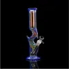 Rainbow Glass Water Bongs Bubbler Hookahs Shisha Downstem Perc Dab Rigs Rökning Glas Vattenrör med 14 mm skål