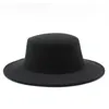 Panama Jazz Formal Hat Lady Fedora Hats Hats Fashion Patchwork Wide Brim Caps Unisex Trilby Chapeau for Men Women Red Black 2021