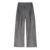 Geplooide Broek Mannen ModeストレッチTailleカジュアルWijde Streetwear Koreaanse Losse Hip-Hop Straight Heren Men's Pants