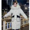 YICIYA Winter Jacket Coat Women Warm Thicken Cotton Coats Collar Hooded Parkas Jackets Long Female Loose Outwear 211013