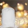 Natale grande sublimazione in bianco sacco di Babbo Natale in cotone con coulisse borsa regalo personalizzata per caramelle fai da te decorazione per feste7236943